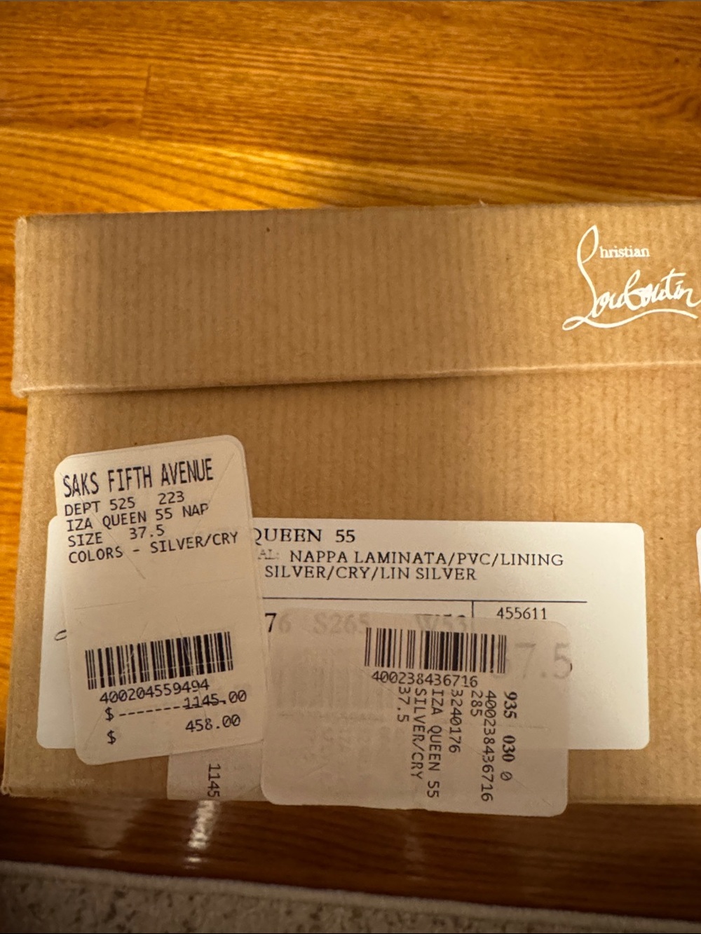 NEW - Christian Louboutin Silver Crystal-Trim Slide Sandals - Picture 10 of 12